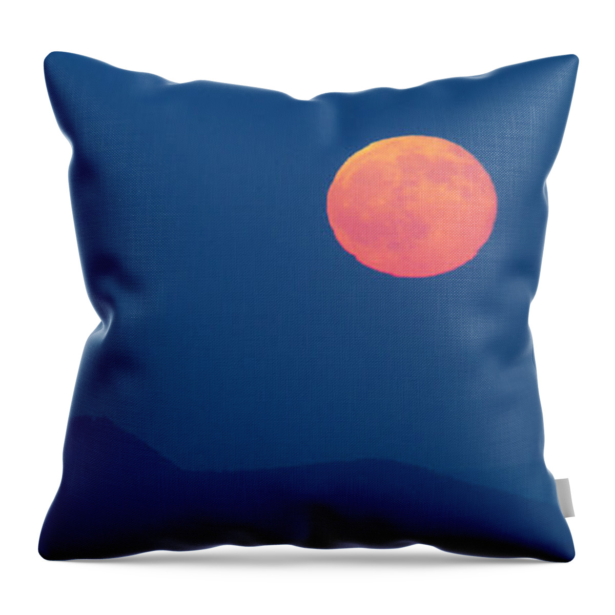 Moon Throw Pillow featuring the photograph Hunters Moon Blue Ridge Parkway by John Harmon