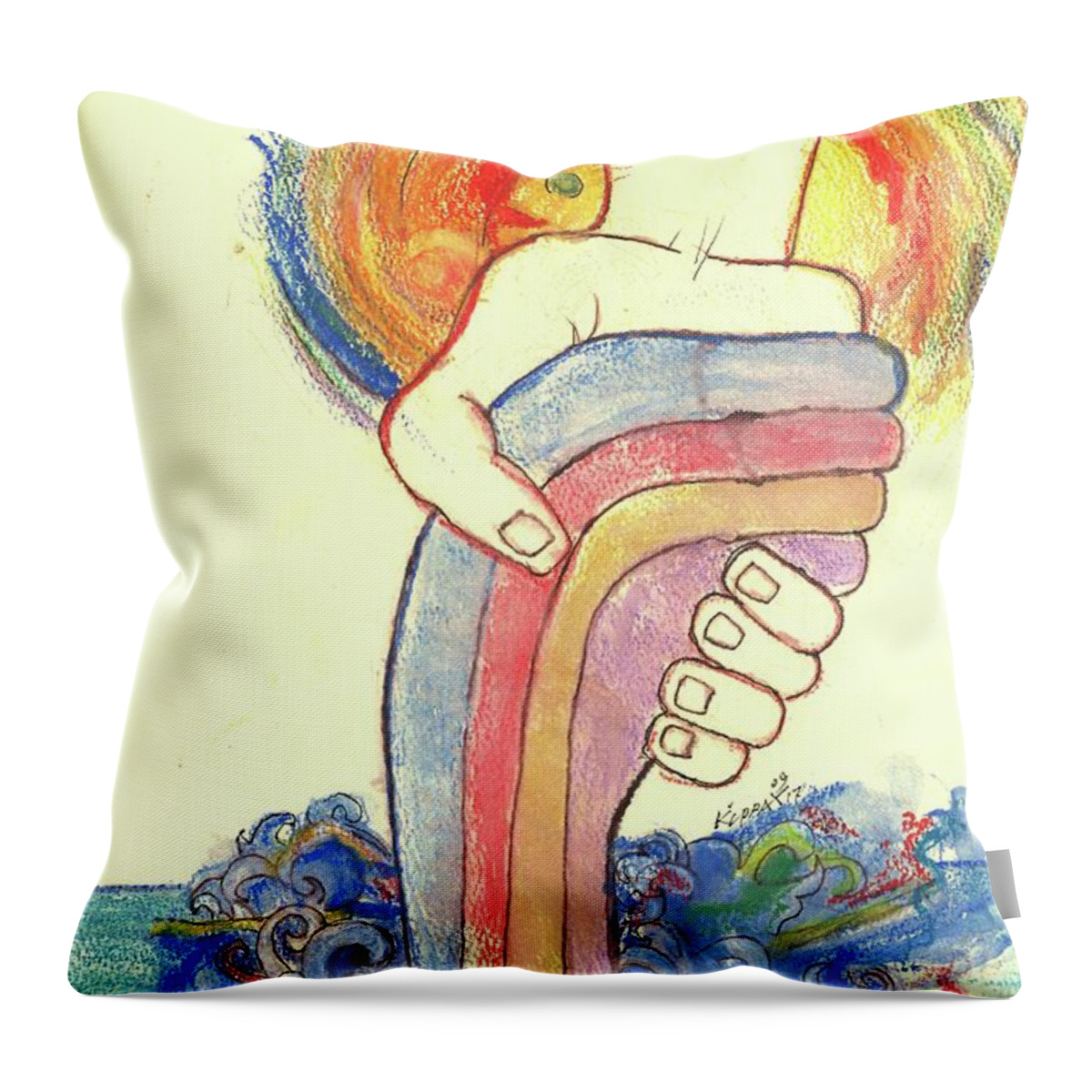 Hurricane # Harvey #irma #floodrescue #helpinghand #providence #inthenickoftime.#peoplerescue Throw Pillow featuring the mixed media Hurricane Relief by Kippax Williams