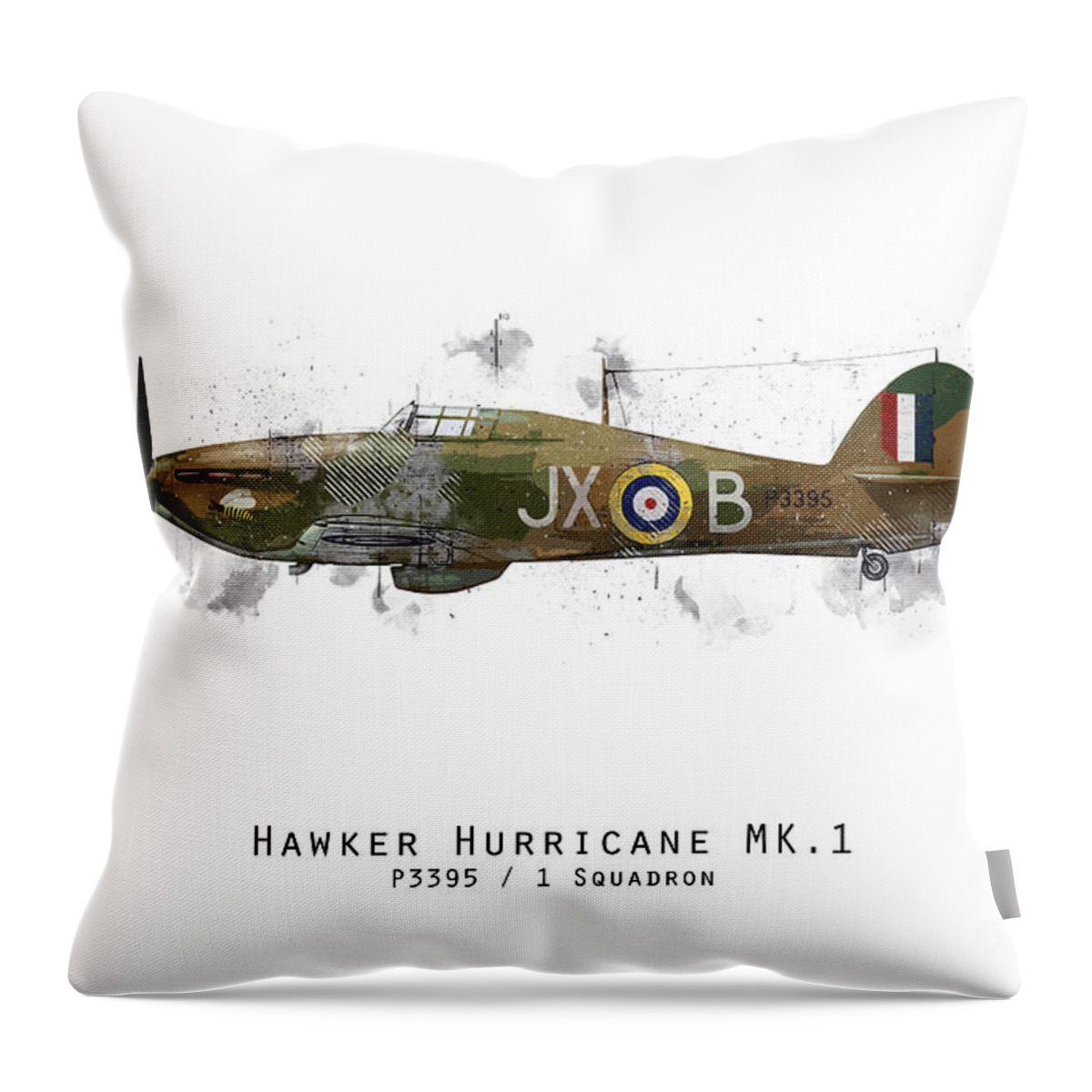Hurricane P3395 Sketch Throw Pillow featuring the digital art Hurricane Sketch - P3395 by Airpower Art