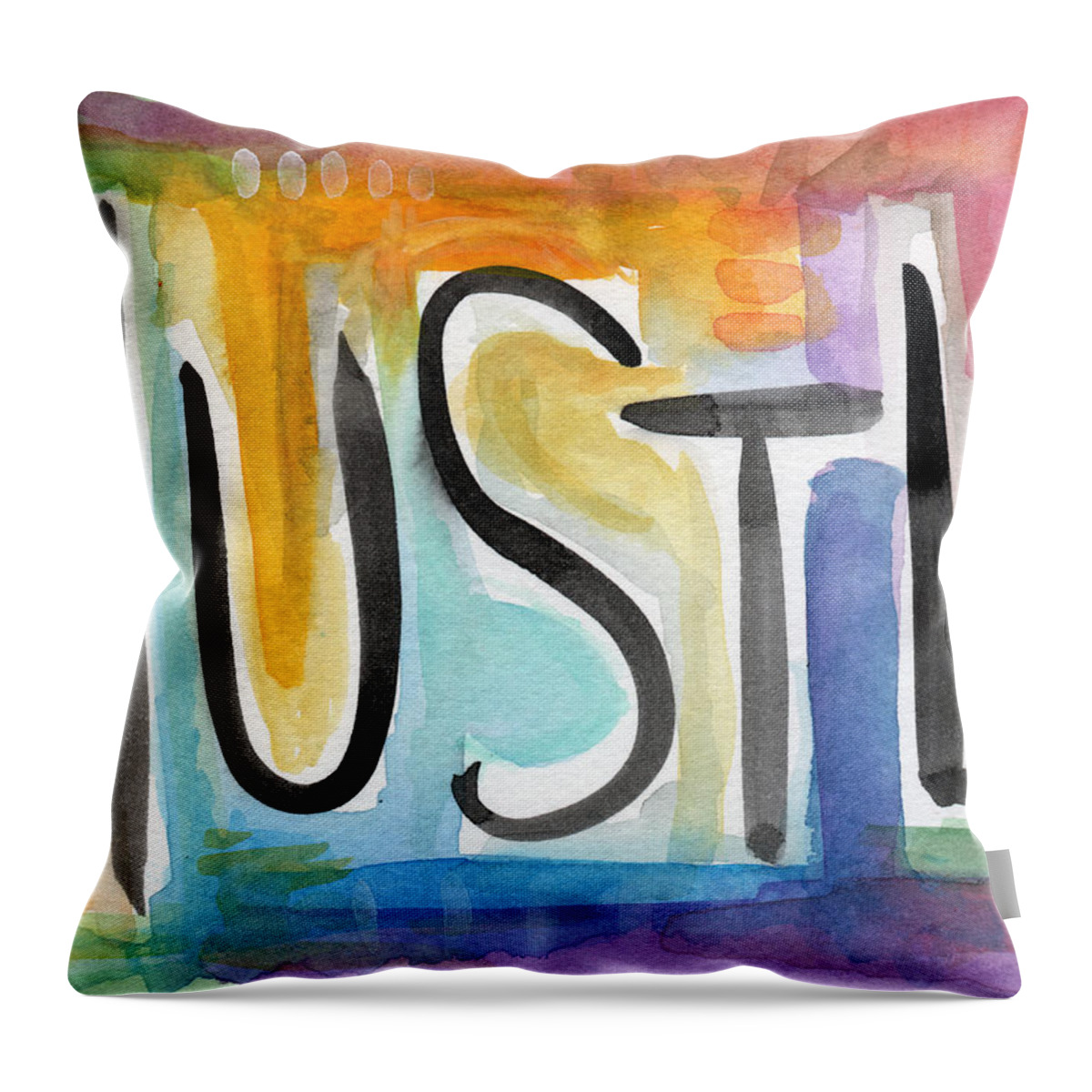 Hustle Throw Pillow featuring the painting Hustle- Art by Linda Woods by Linda Woods