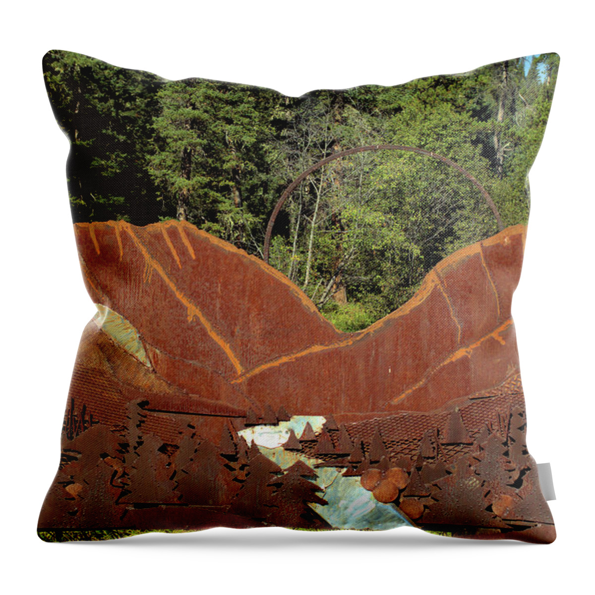 Metal Throw Pillow featuring the photograph Hyalite Canyon Sculpture by Scott Carlton