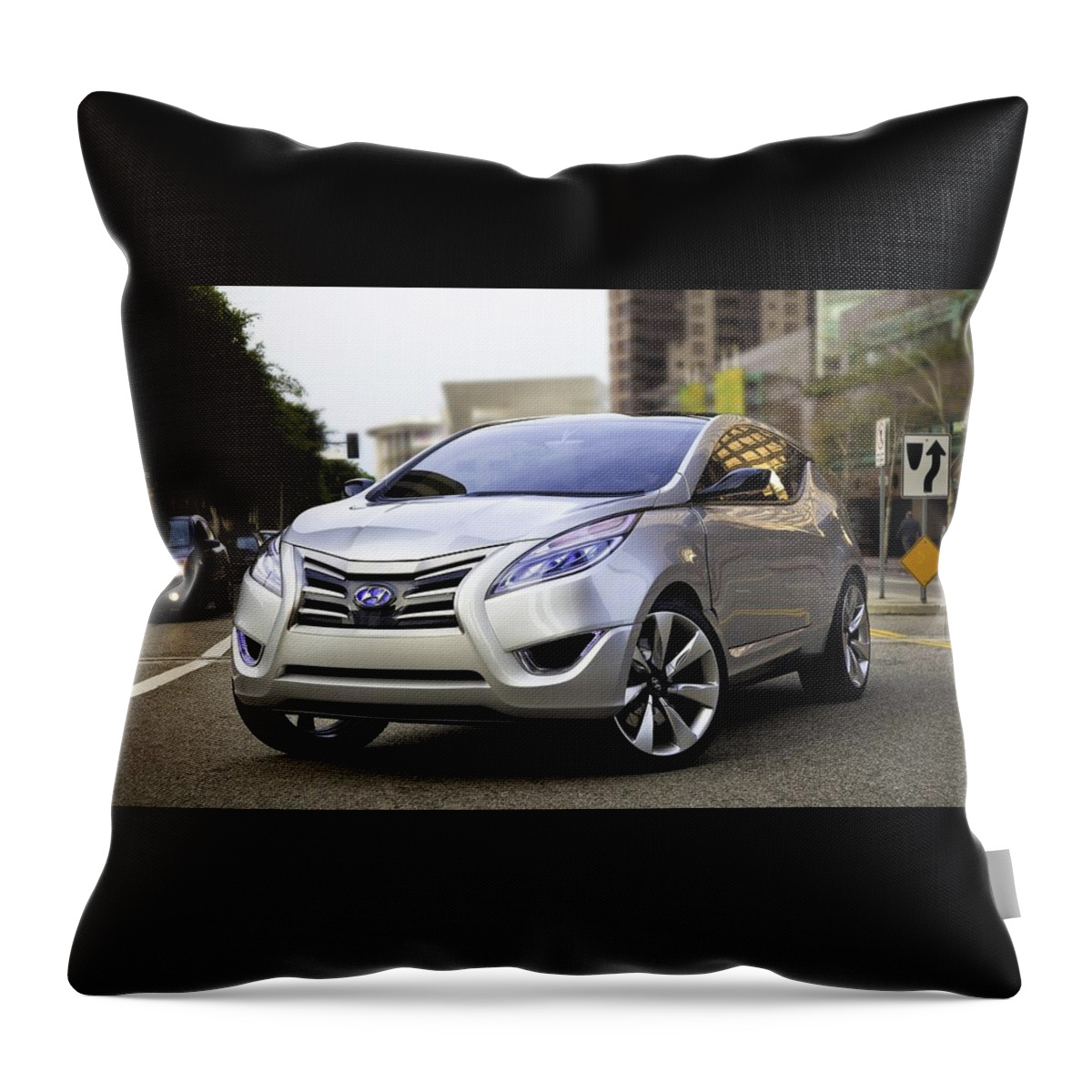Hyundai Throw Pillow featuring the photograph Hyundai by Jackie Russo