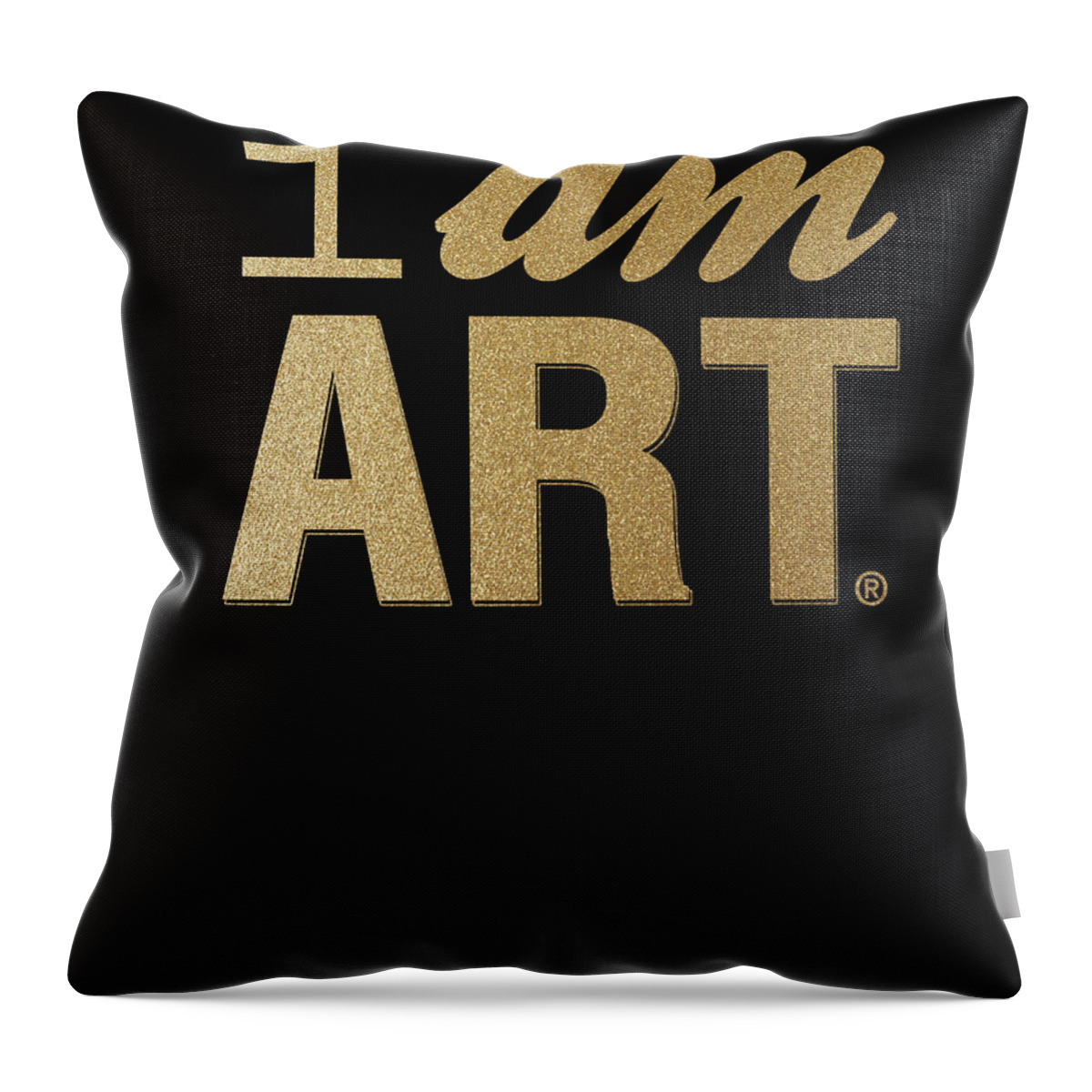 I Am Art Throw Pillow featuring the mixed media I Am Art- Gold by Linda Woods