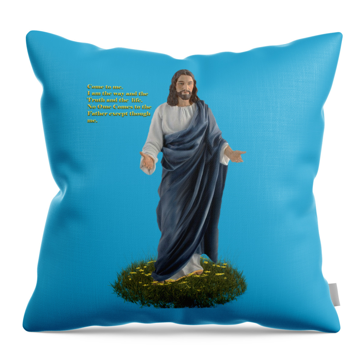Jesus Throw Pillow featuring the digital art I am the way John 14 6 by Walter Colvin