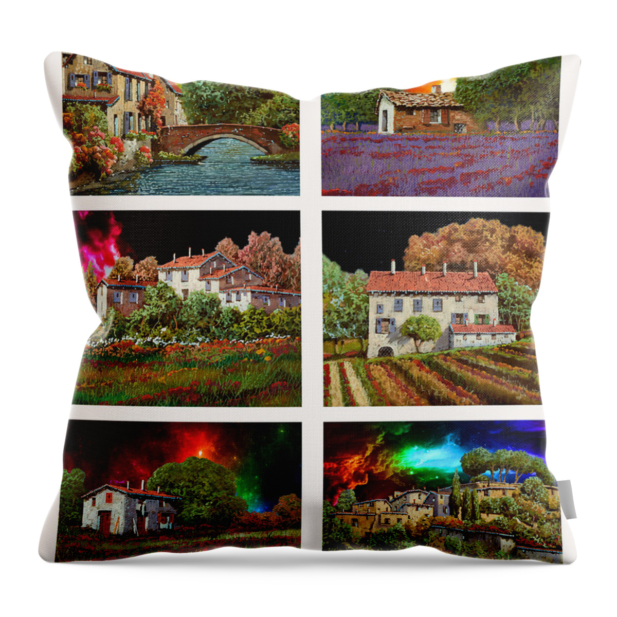Sky Colors Throw Pillow featuring the painting I Colori Del Cielo by Guido Borelli