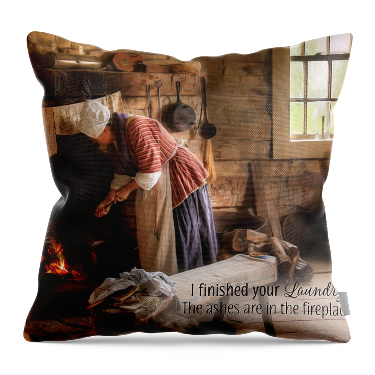 Laundry Throw Pillow featuring the photograph I Finished Your Laundry by Lori Deiter