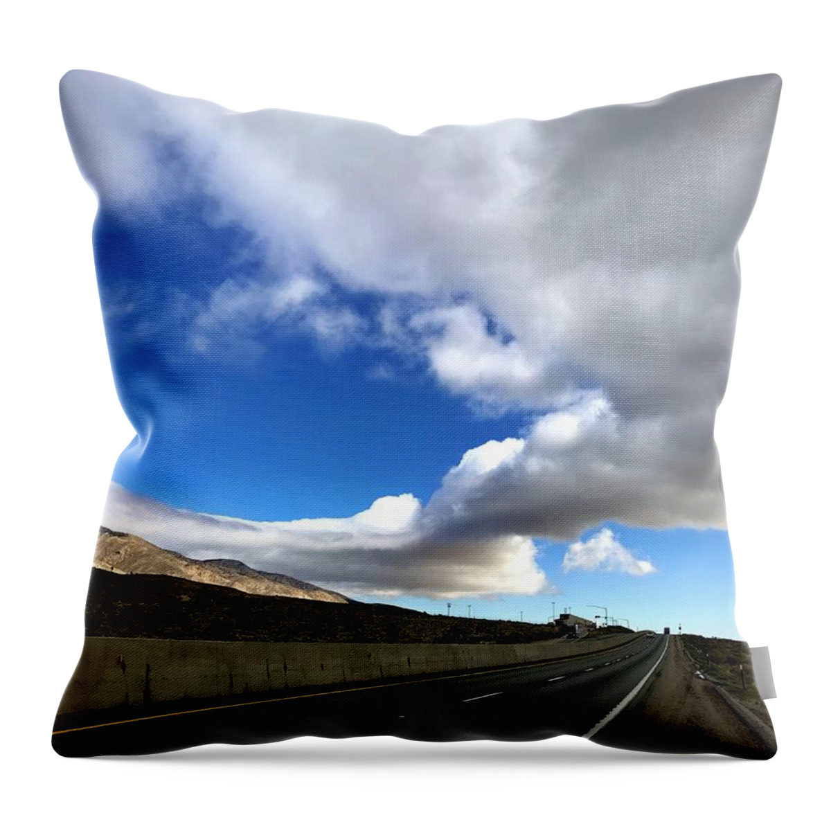 Travel Throw Pillow featuring the photograph I Follow The Clouds by Brad Hodges