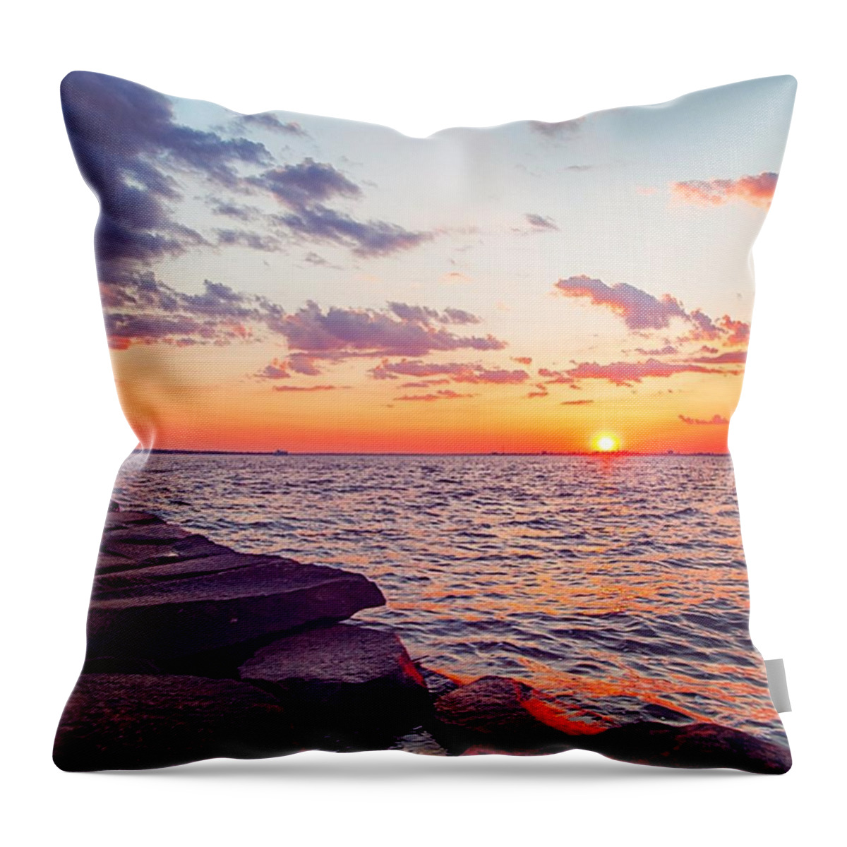 Cassandramichellephotography Throw Pillow featuring the photograph I Love A Carolina Sunset. That's One by Cassandra M Photographer