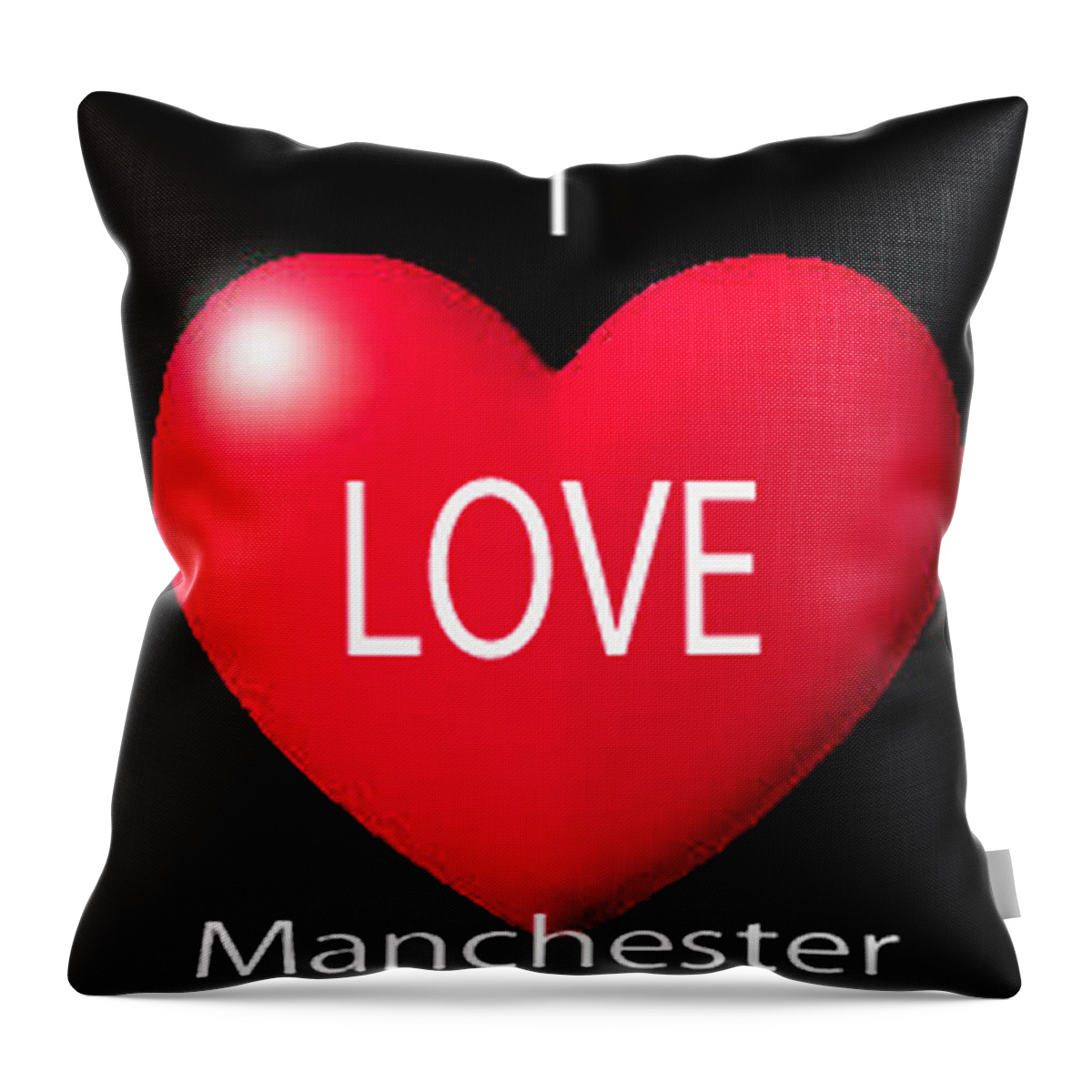 Art' Photo' Abstract Art' Throw Pillow featuring the digital art I Love Manchester by The Lovelock experience
