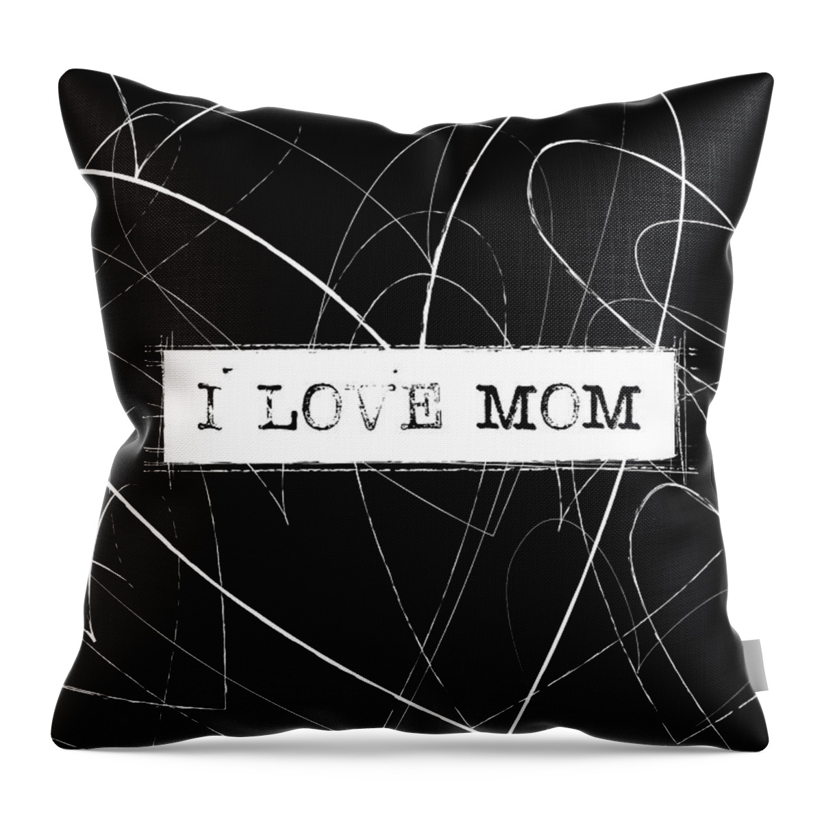 Love Throw Pillow featuring the digital art I love mom word art by Kathleen Wong