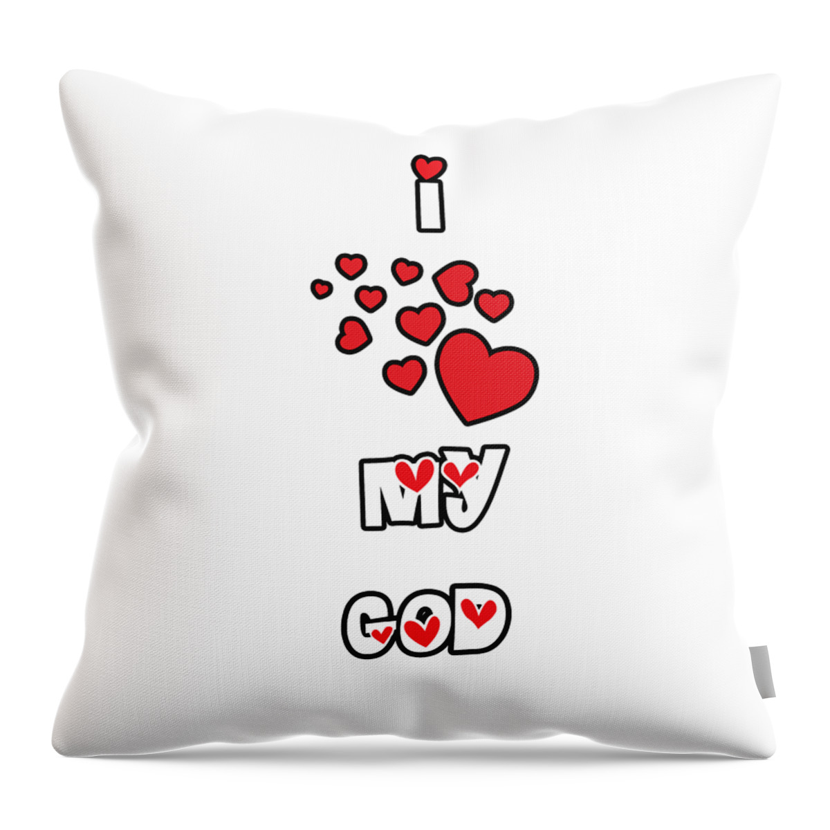 God Throw Pillow featuring the digital art I Love My God by Judy Hall-Folde