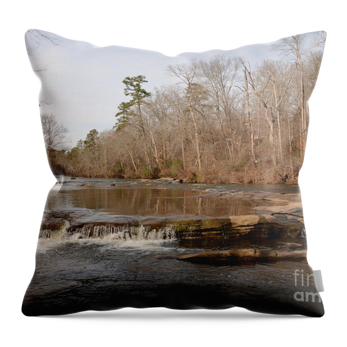 Adrian-deleon Throw Pillow featuring the photograph I love to go a Wanderin' Yellow River Park -Georgia by Adrian De Leon Art and Photography