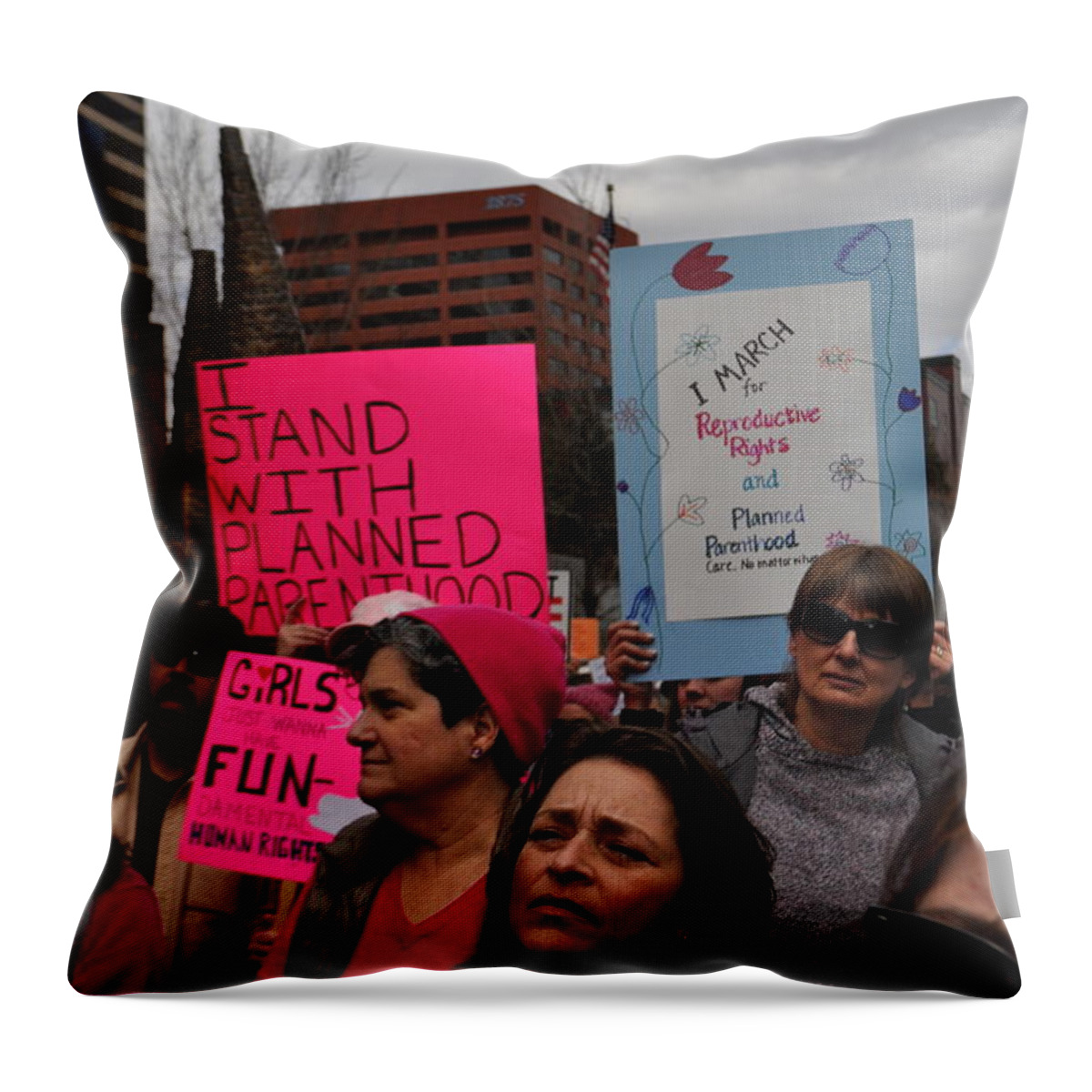 Planned Parenthood Throw Pillow featuring the photograph I stand by Anjanette Douglas