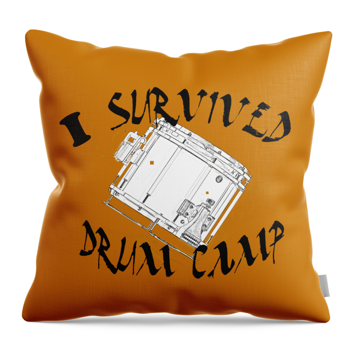 Drum Throw Pillow featuring the photograph I Survived Drum Camp by M K Miller