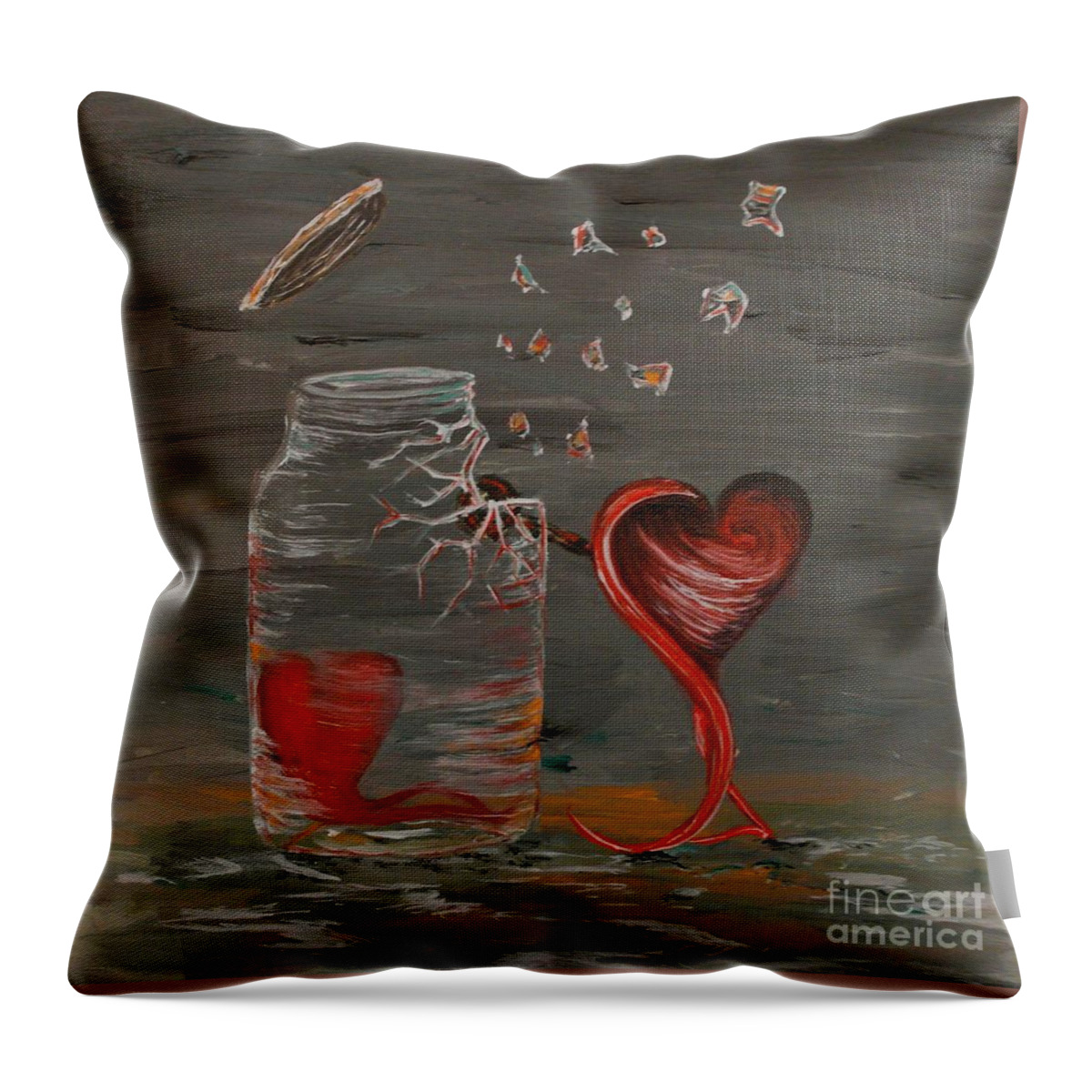 Abstract Throw Pillow featuring the painting I Wanna Be Your Sledge Hammer by Wayne Cantrell
