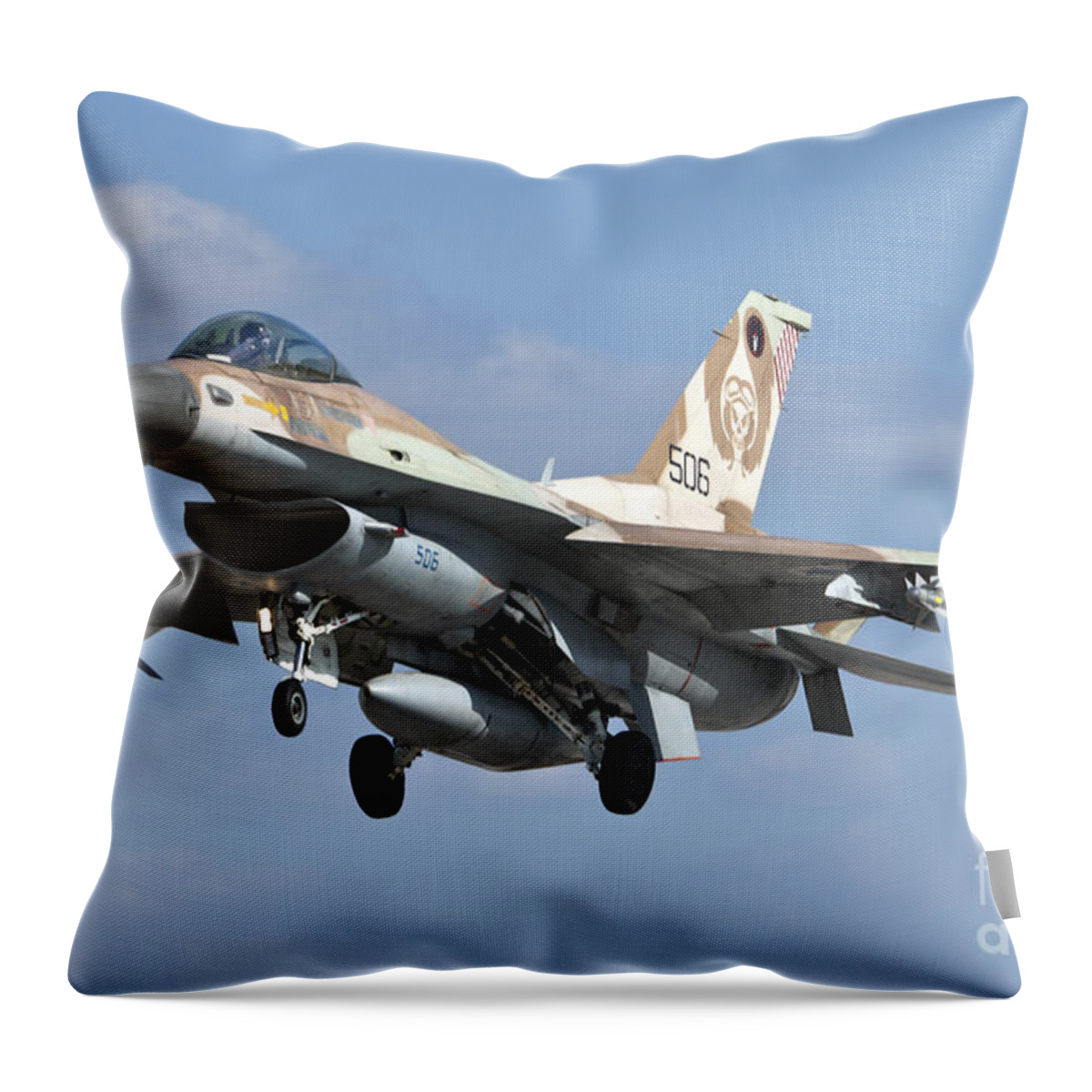 Israel Throw Pillow featuring the photograph IAF F-16C Fighter by Nir Ben-Yosef