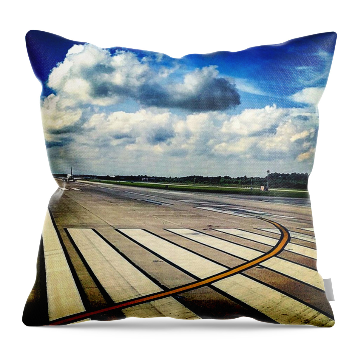Houston Throw Pillow featuring the photograph Next for Takeoff by Autumn Travels