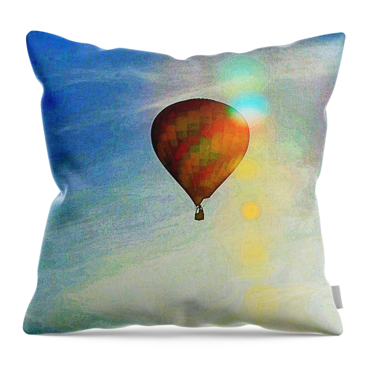 Balloon Throw Pillow featuring the photograph Icarus' Dream by Steve Warnstaff
