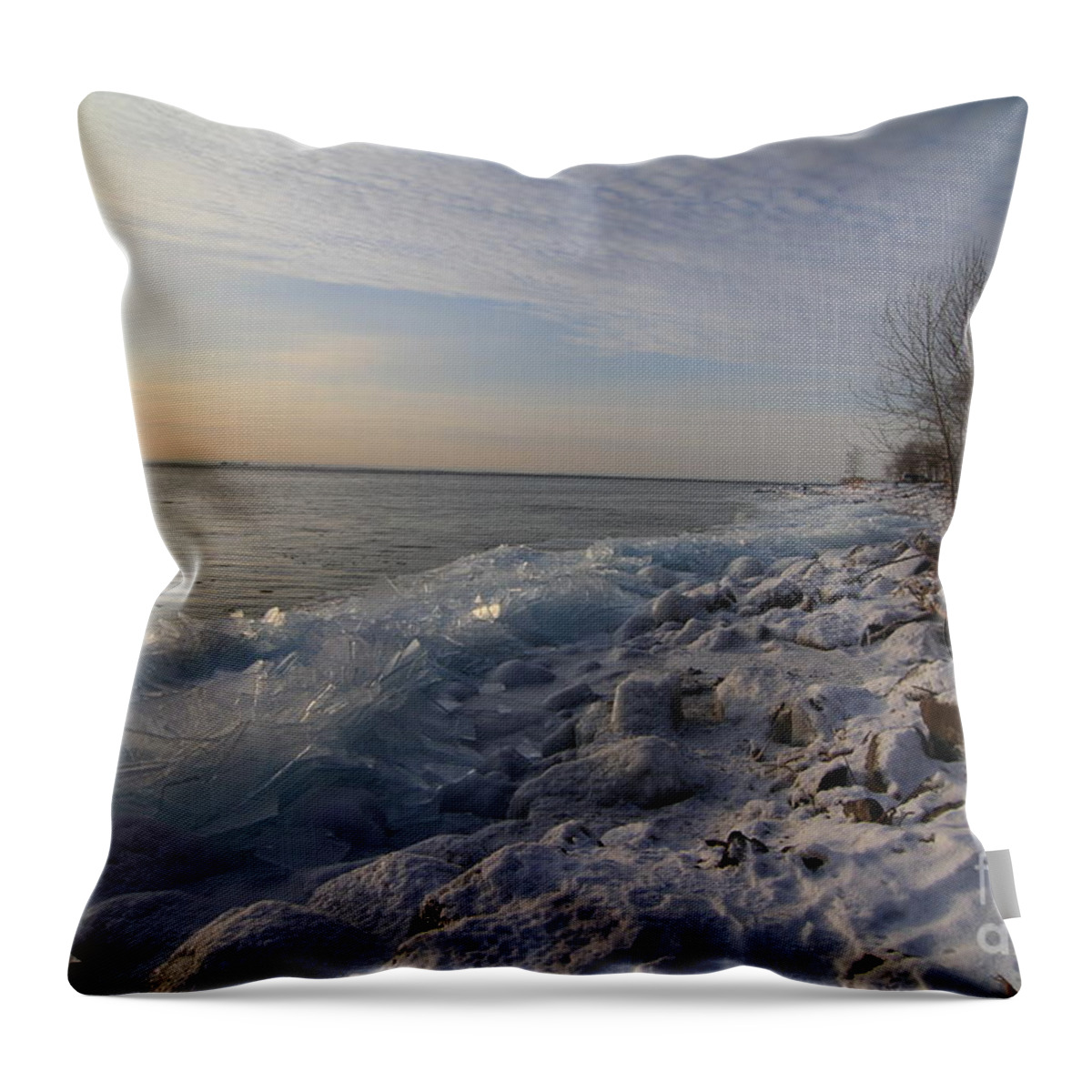 Ice Shove Throw Pillow featuring the photograph Ice 2018 # 2 by Rick Rauzi