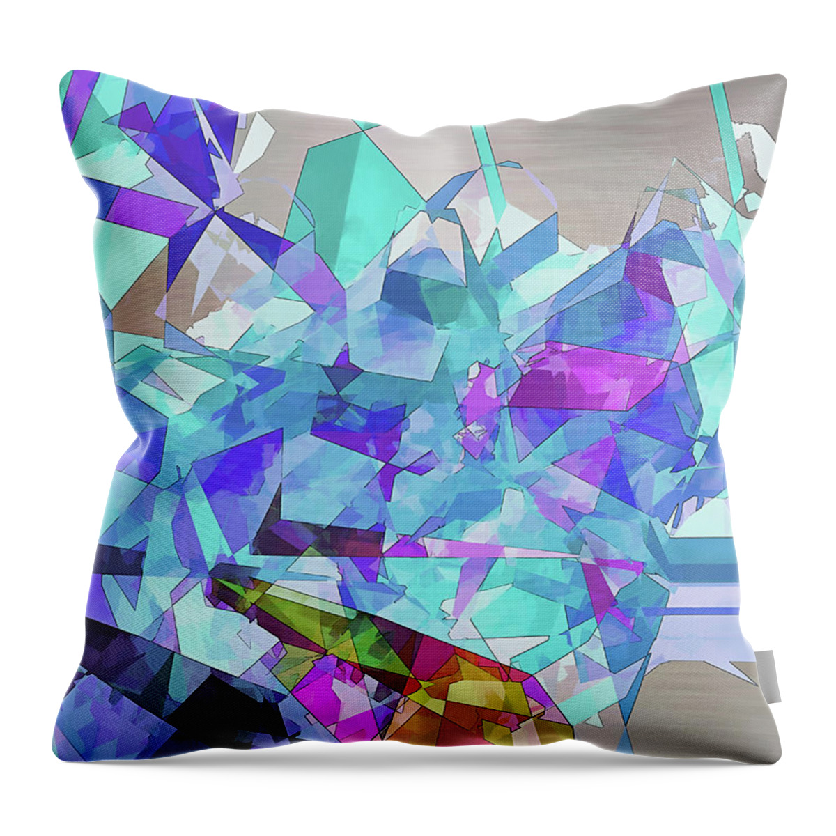 Abstract Throw Pillow featuring the digital art Ice Age by Wendy J St Christopher