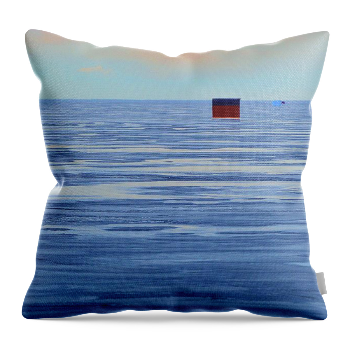Abstract Throw Pillow featuring the digital art Ice And Ice Hut Composition by Lyle Crump