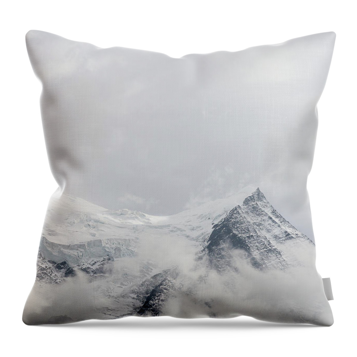 Mountain Landscape Throw Pillow featuring the photograph Ice and rocks - Chamonix - French Alps by Paul MAURICE