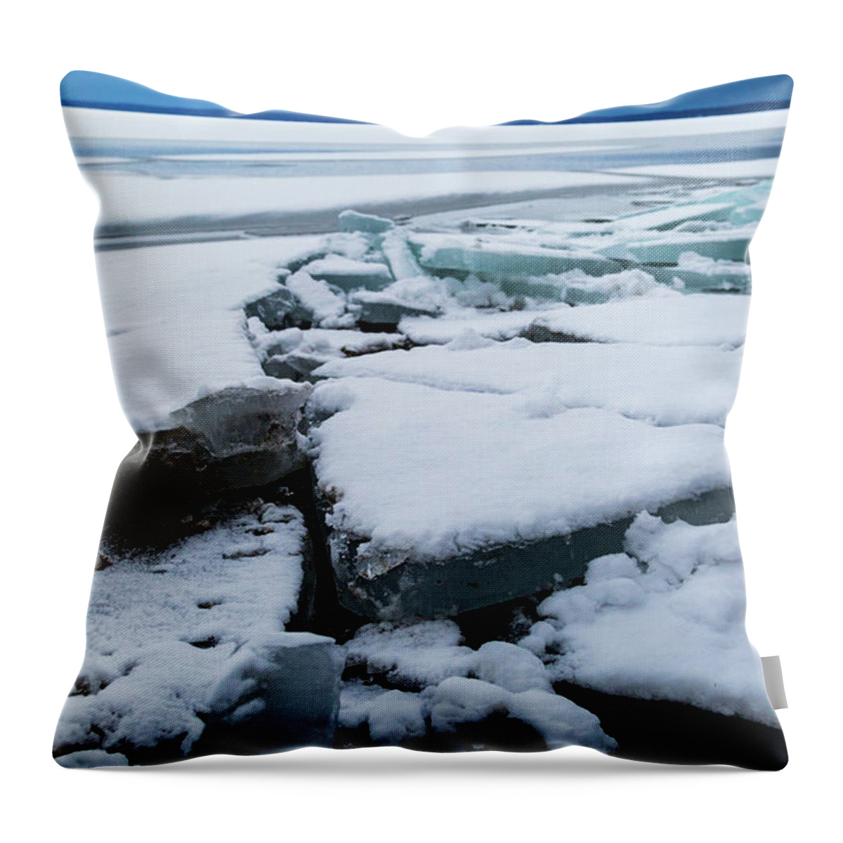 Ice Throw Pillow featuring the photograph ICE Break by Joe Holley