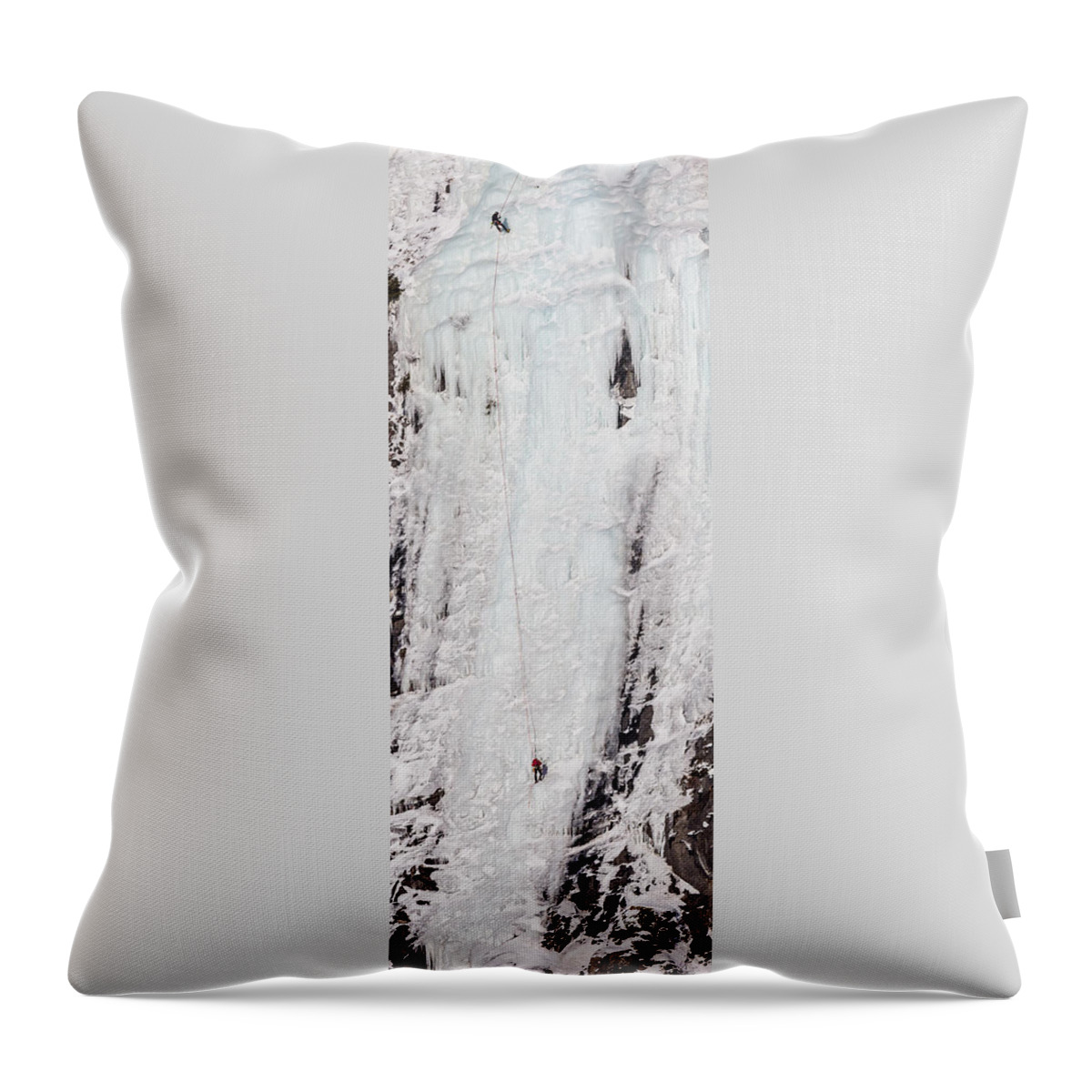Ice Throw Pillow featuring the photograph Ice Climbing by Tim Kirchoff