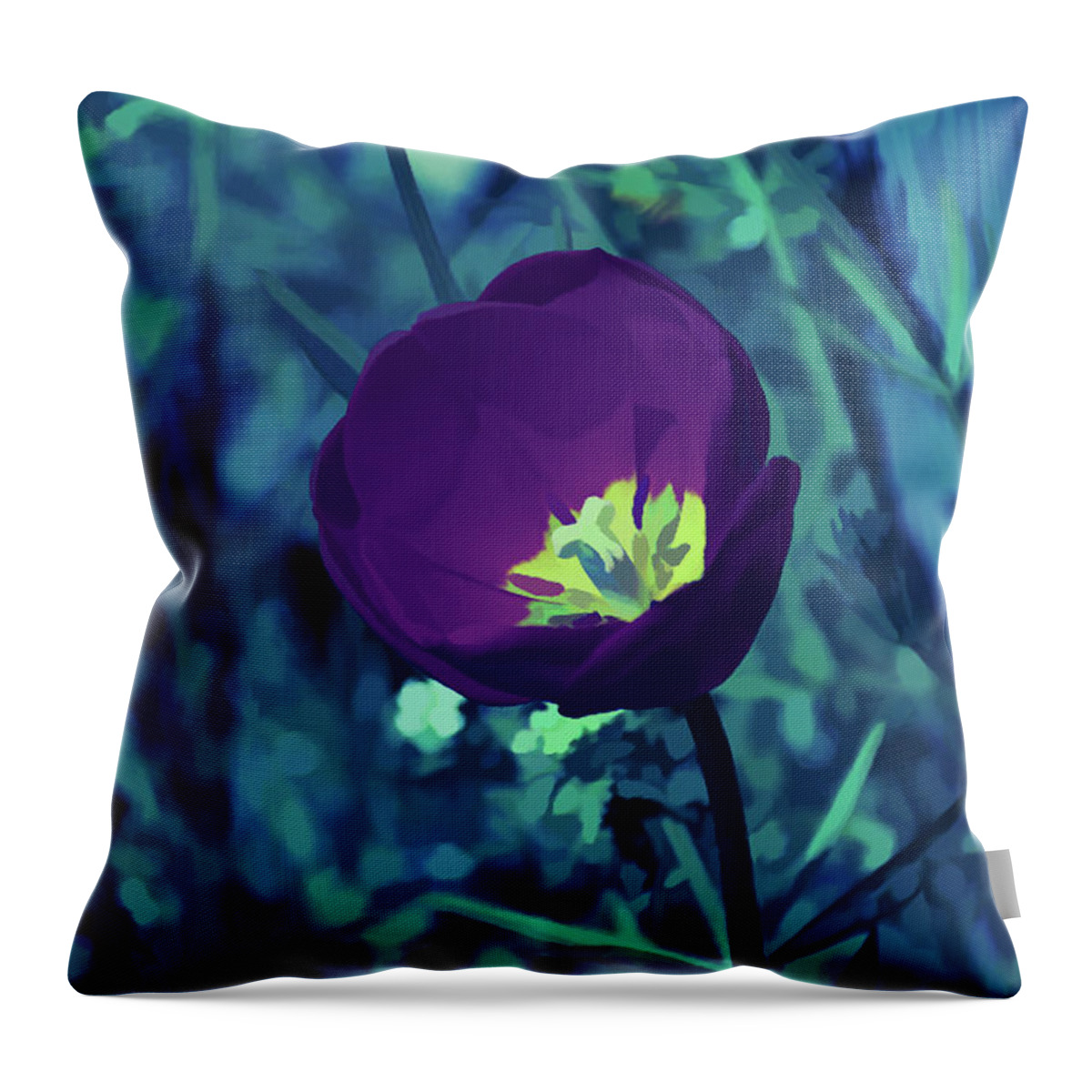 Purple Tulip Throw Pillow featuring the photograph Ice Cold Tulip by Aimee L Maher ALM GALLERY