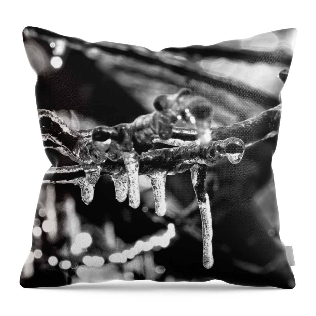 Icicles Throw Pillow featuring the digital art Ice, Ice Baby by Kathleen Illes