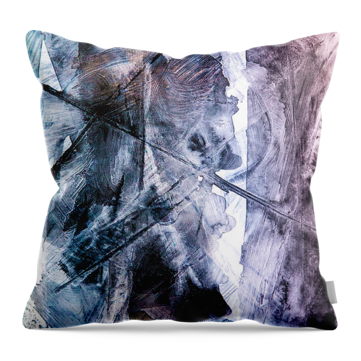  Abstract Throw Pillow featuring the painting Ice Textures by Dan Sisken