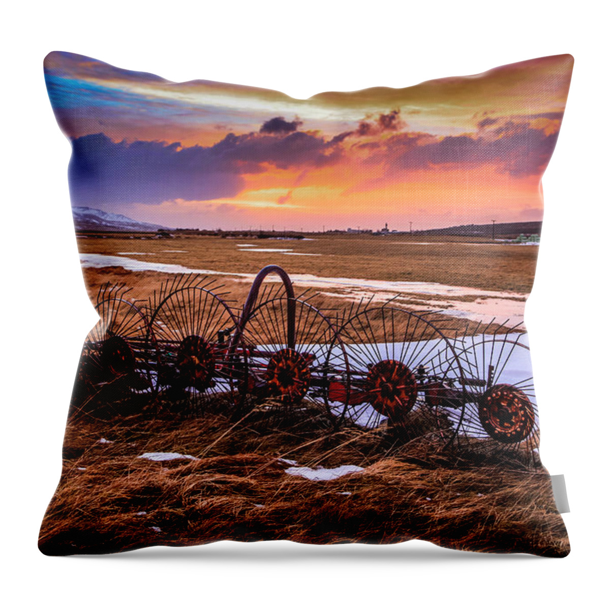 Sunset Throw Pillow featuring the photograph Iceland Sunset # 1 by Tom and Pat Cory