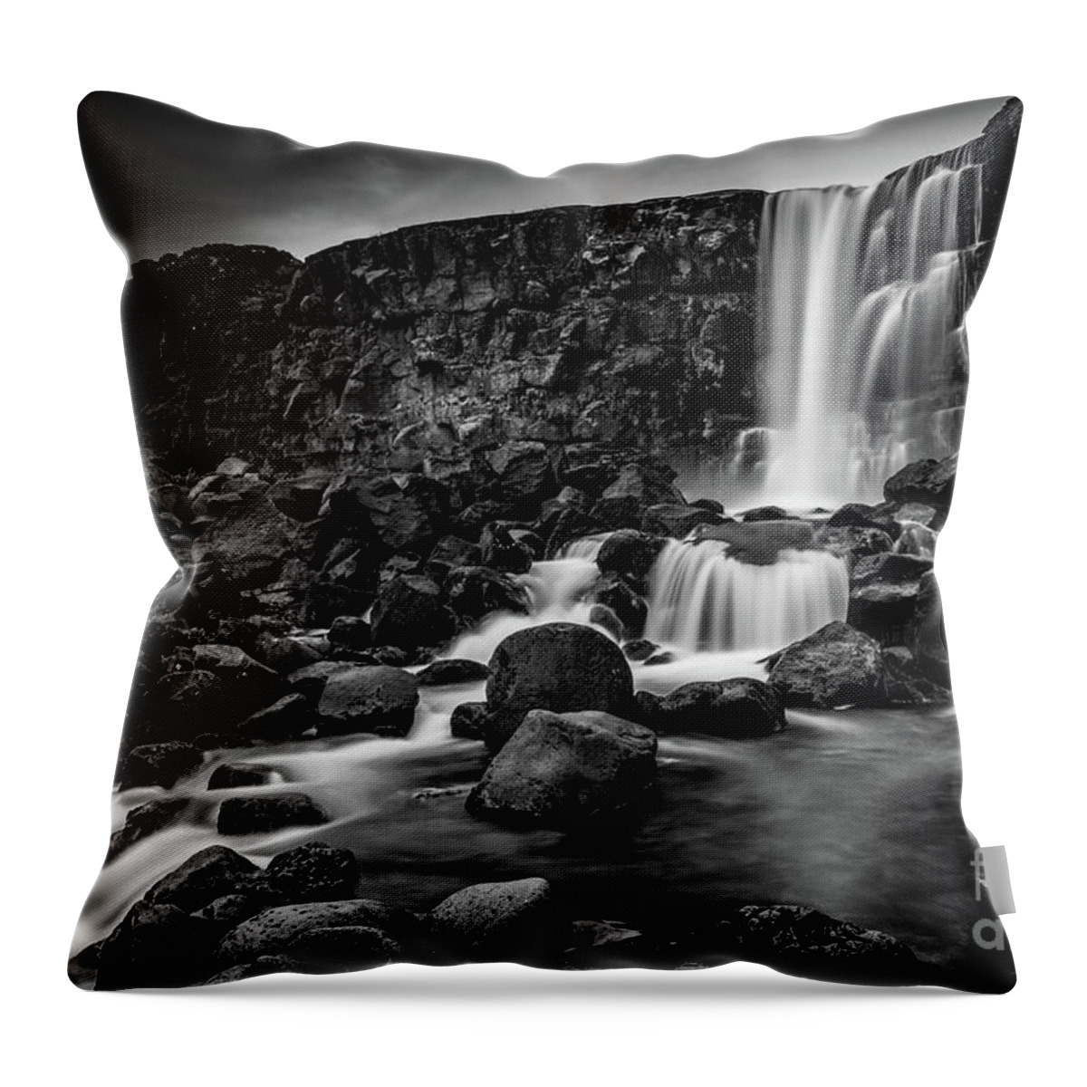 Iceland Throw Pillow featuring the photograph Icelandic falls by Izet Kapetanovic
