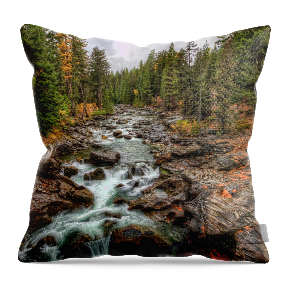 Hdr Throw Pillow featuring the photograph Icicle Gorge 2 by Brad Granger