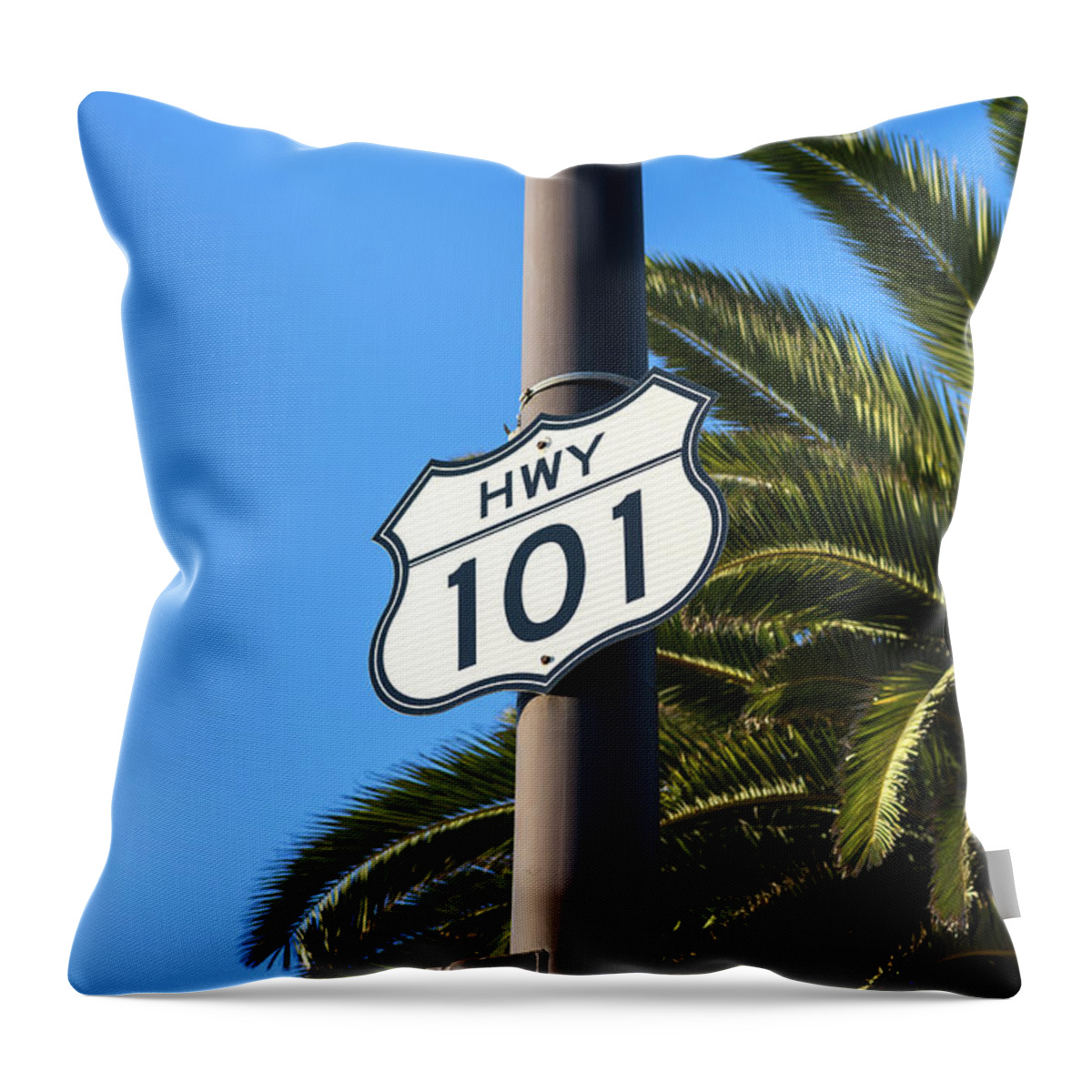 Highway 101 Throw Pillow featuring the photograph Iconic 101 by Joseph S Giacalone