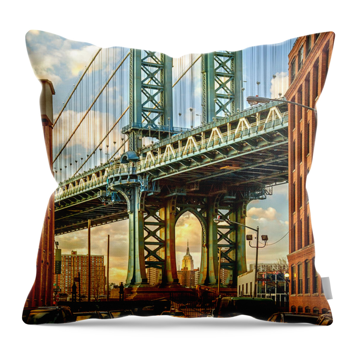 New York City Throw Pillow featuring the photograph Iconic Manhattan by Az Jackson