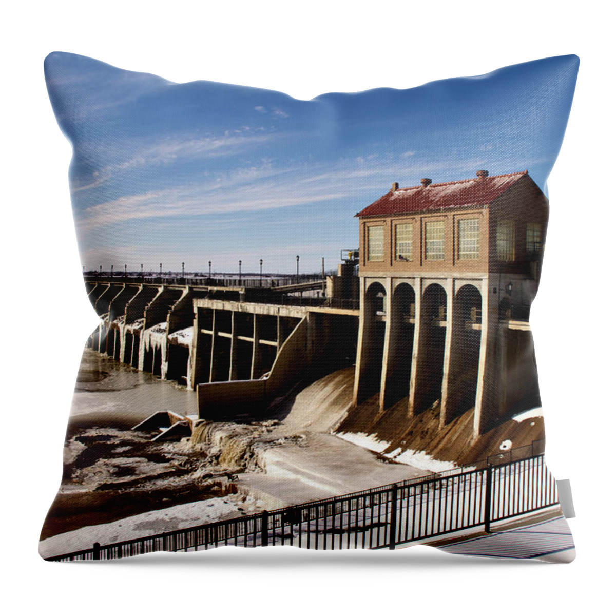 Oklahoma Throw Pillow featuring the photograph Icy Overholser by Lana Trussell