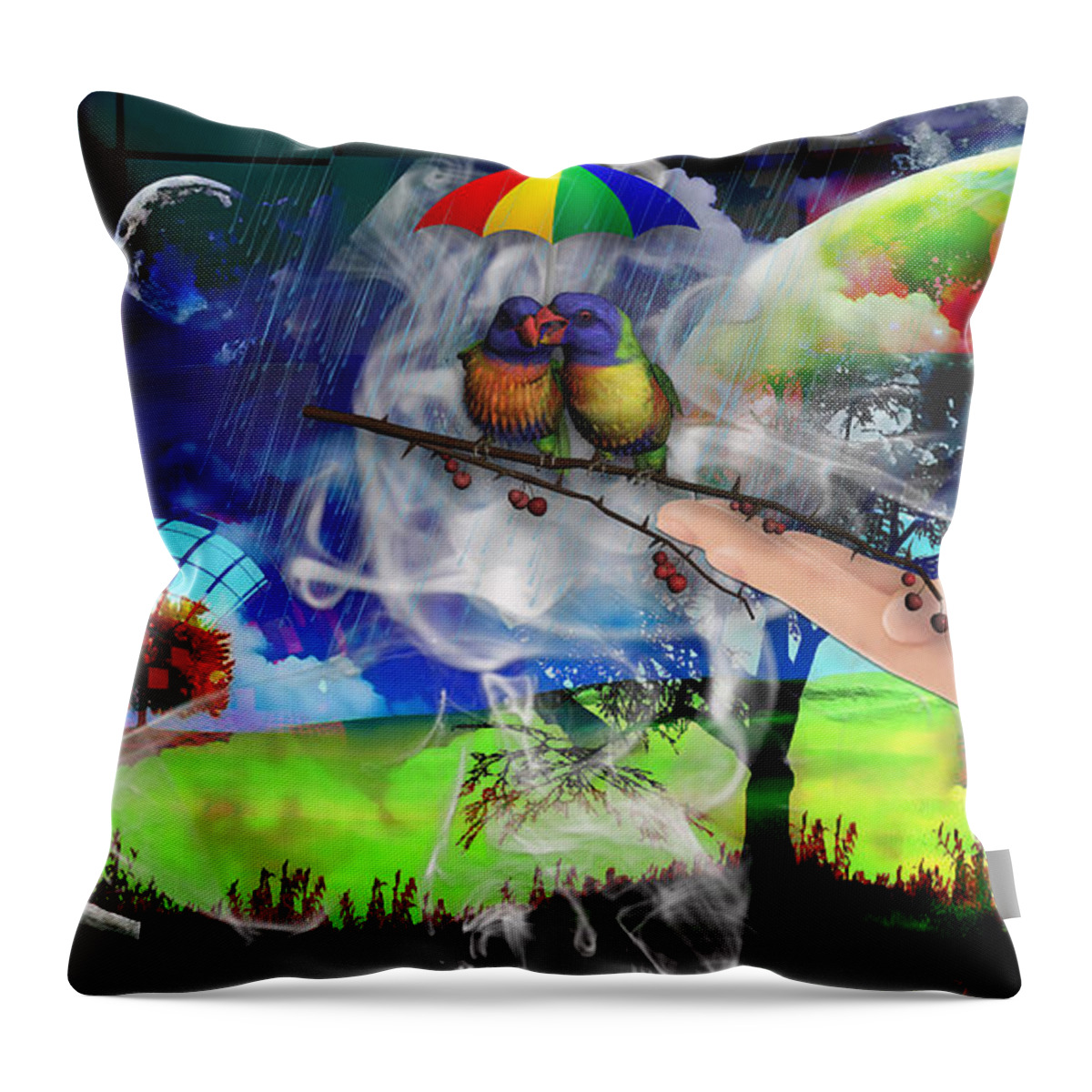 Fantasy Throw Pillow featuring the mixed media If You Want More Love Just Say So by Marvin Blaine