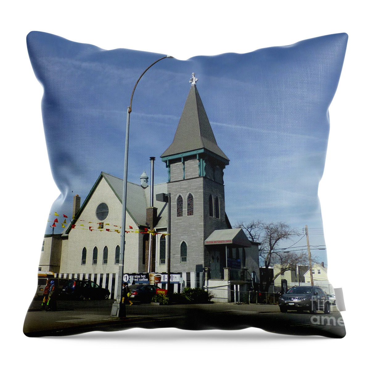 Iglesia Throw Pillow featuring the photograph Iglesia Metodista Unida Church by Steven Spak