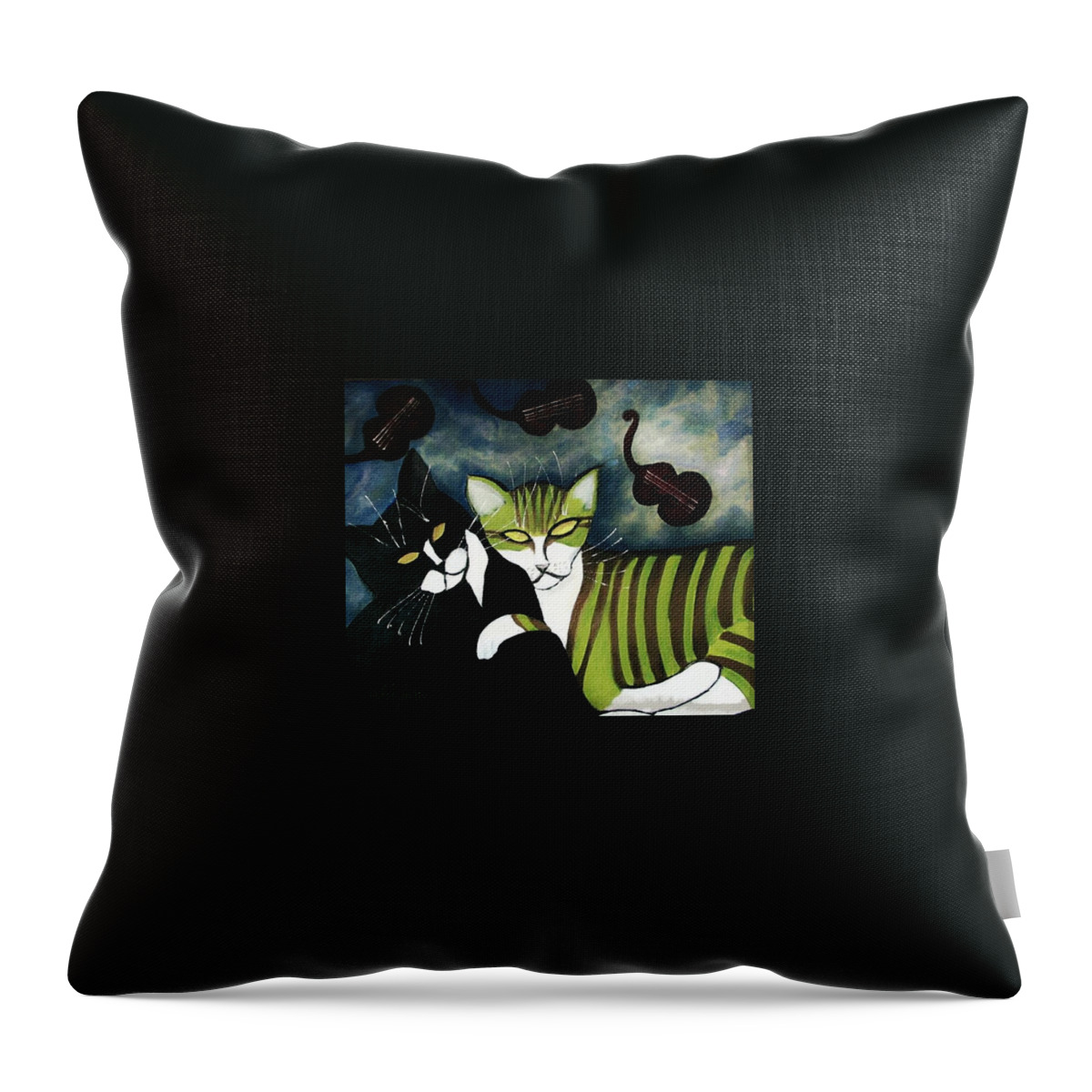 Cat Throw Pillow featuring the painting Igor and Dudley by Delight Worthyn