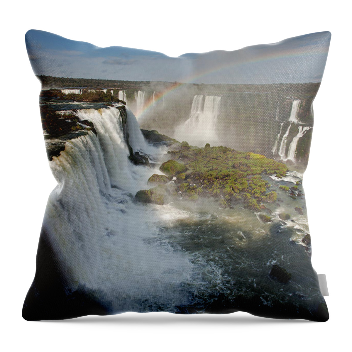Iguassu Falls Throw Pillow featuring the photograph Upper Iguassu Falls by Aivar Mikko