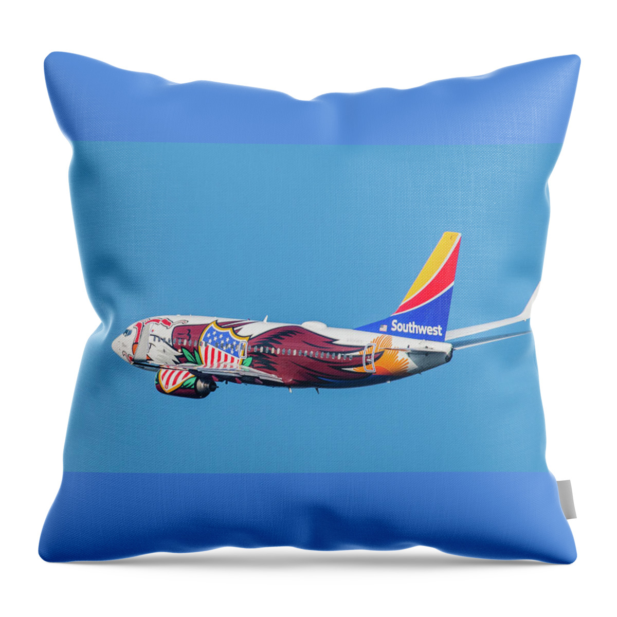 1511 Throw Pillow featuring the photograph Illinois One Departing DCA by Jeff at JSJ Photography