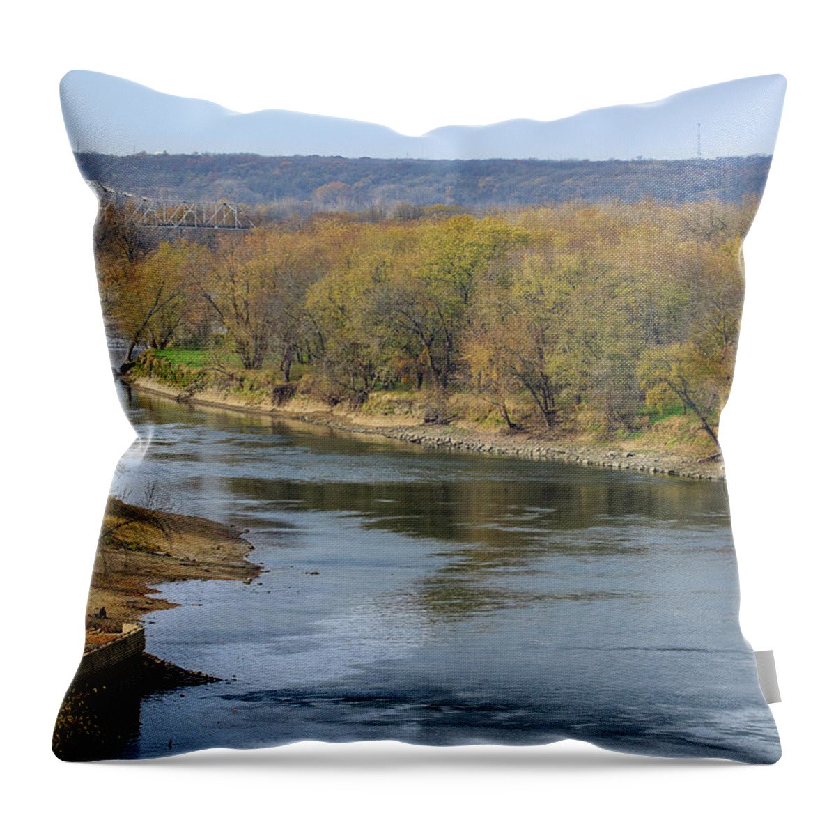 Illinois River Throw Pillow featuring the photograph Illinois River at Starved Rock by Joni Eskridge