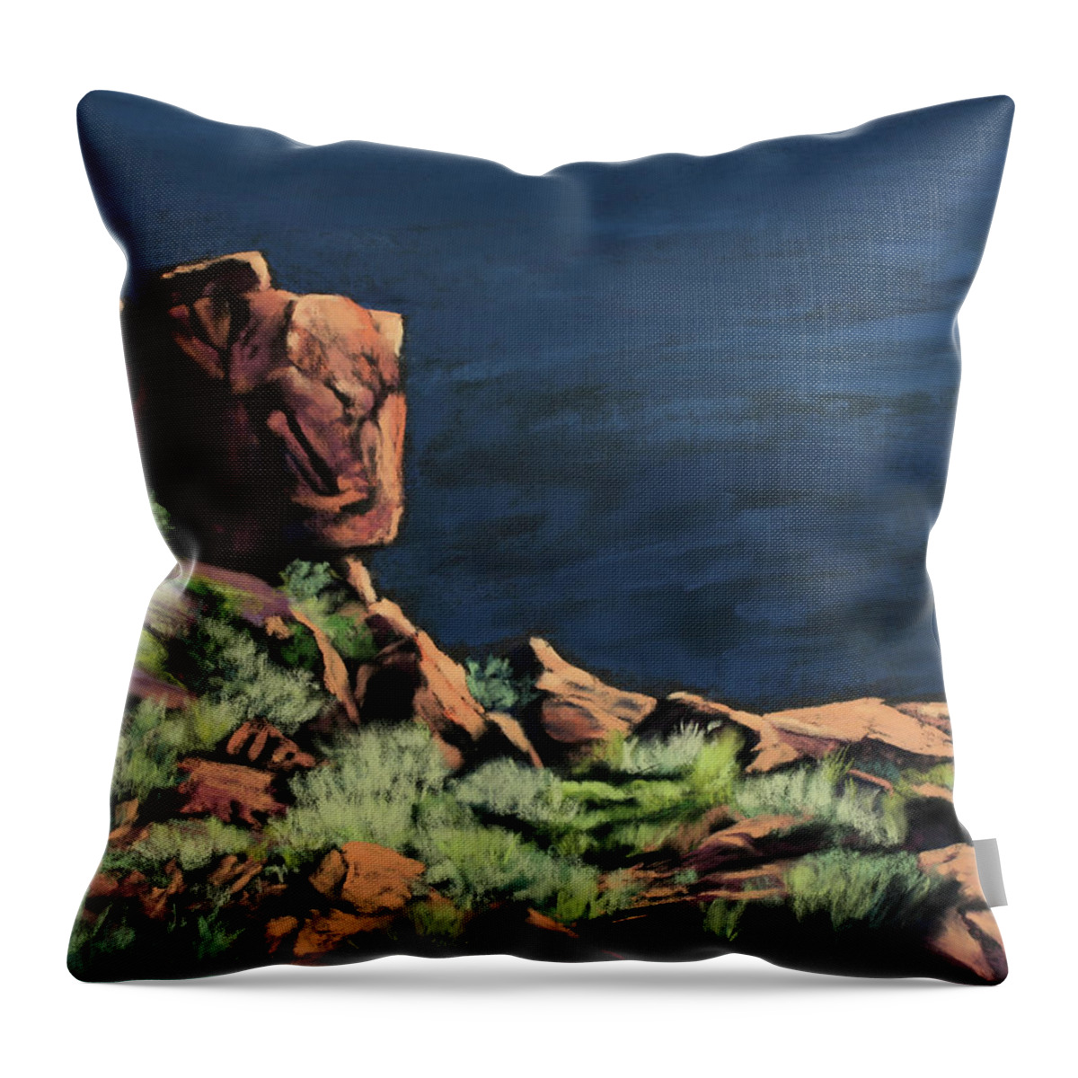Rocks Throw Pillow featuring the painting Illuminated by Sandi Snead