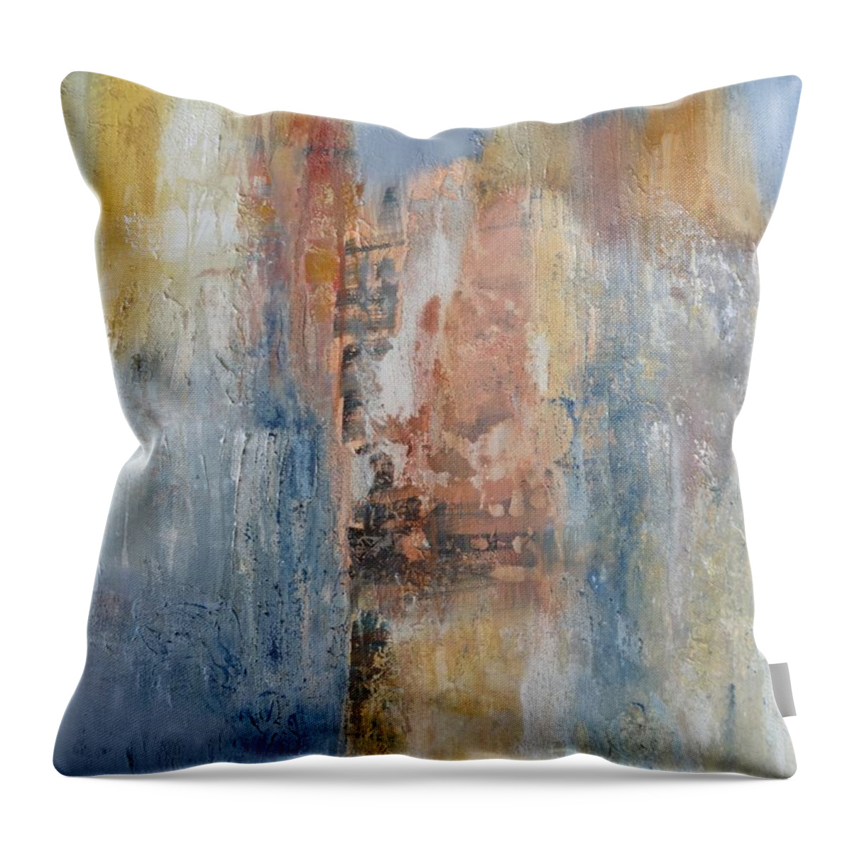 Abstract Throw Pillow featuring the painting Illusion by Kat McClure