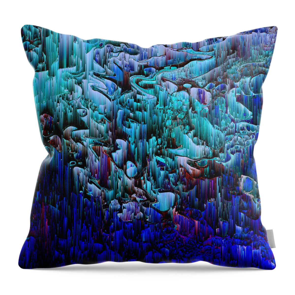 Glitch Throw Pillow featuring the digital art I'm No Glitch - Abstract Pixel Art by Jennifer Walsh
