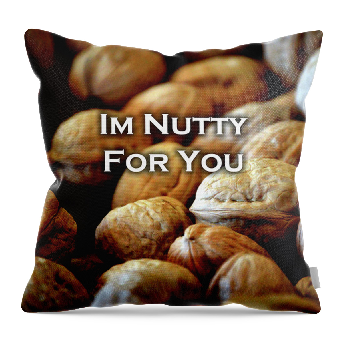 Walnuts Throw Pillow featuring the photograph Im Nutty For You Card by Lesa Fine