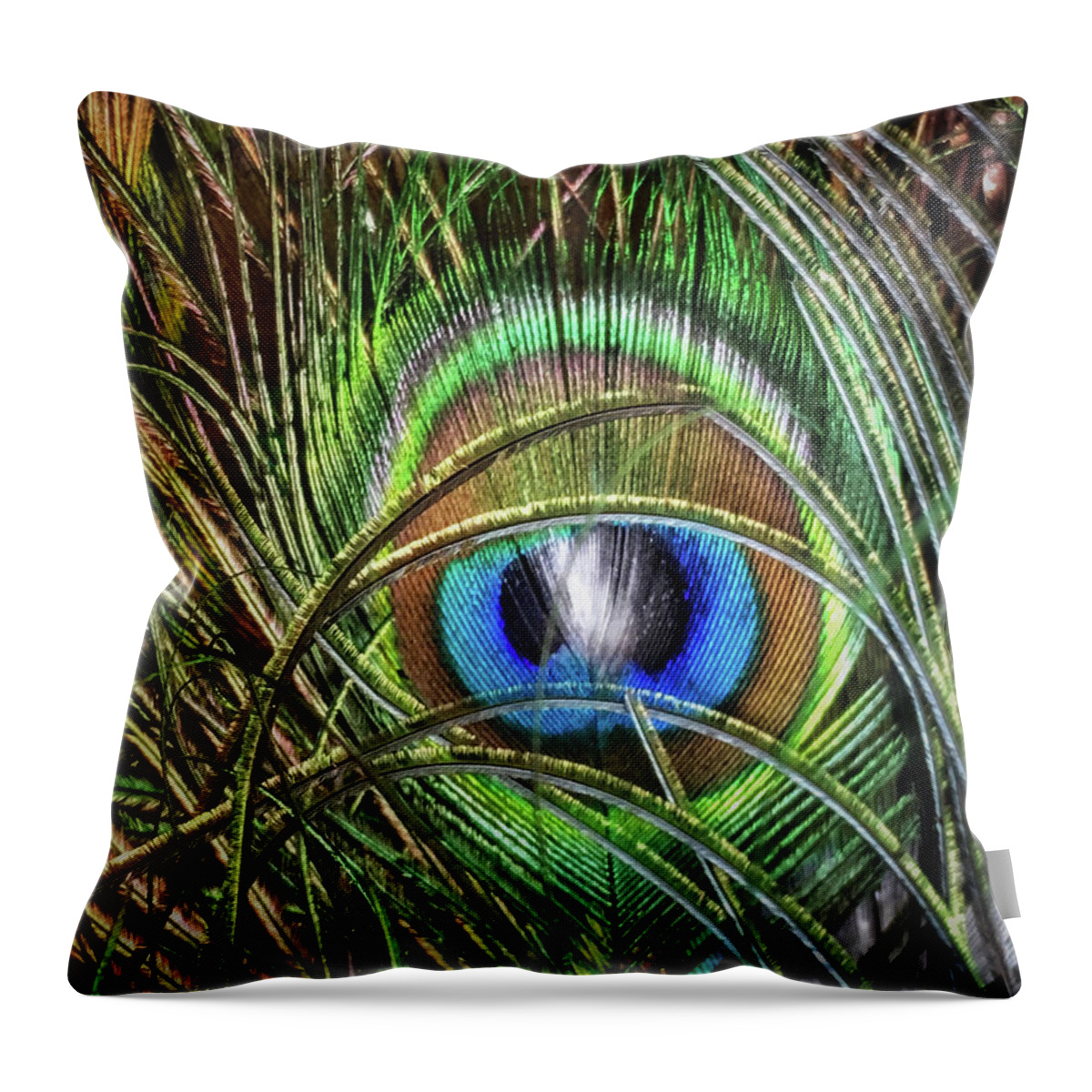 Peacock Throw Pillow featuring the photograph I'm Watching You by Doris Aguirre