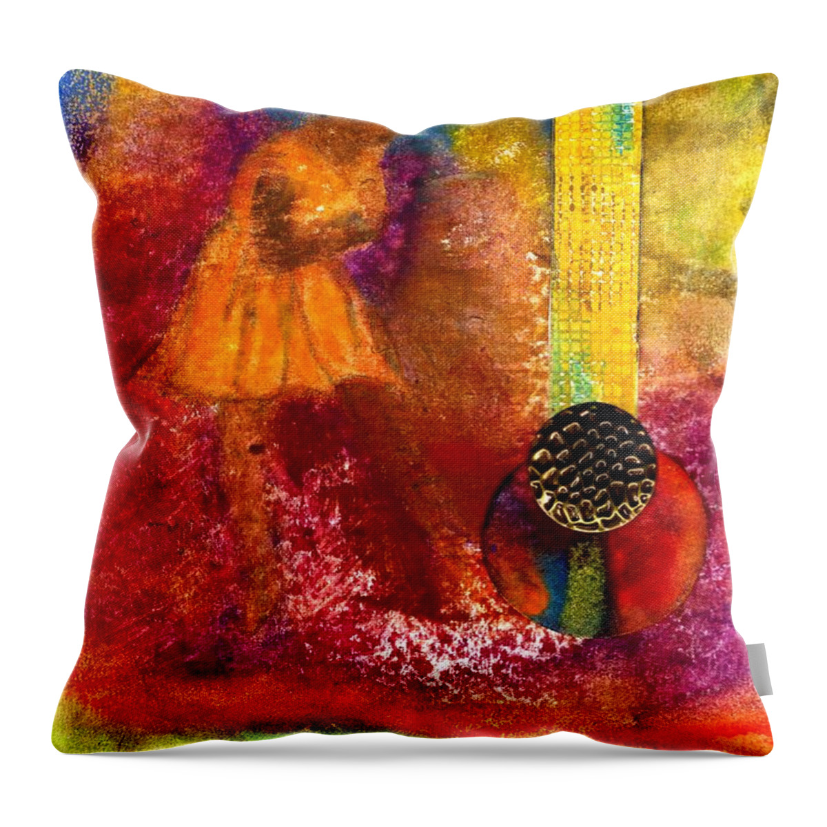 Gretting Cards Throw Pillow featuring the mixed media Imagine Winning by Angela L Walker