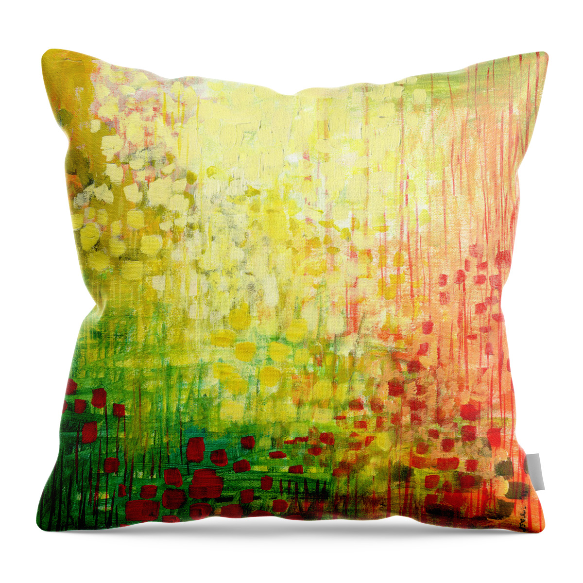 Abstract Throw Pillow featuring the painting Immersed No 2 by Jennifer Lommers